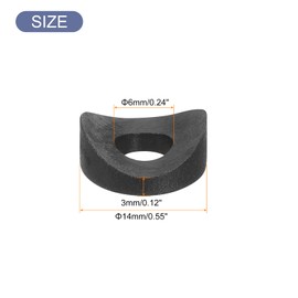 sourcing map 26Pcs Plastic Round Washers, 6mm x 14mm x 3mm Black PE Concave Washer Spacer Hardware Machine Fastener for Round Tube Fixing