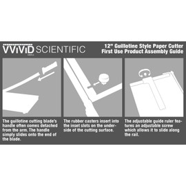 VViViD 12 Inches Guillotine Style Curved Bladeless Friction Paper Cutter W/Ruled and Gridded Base Plate