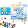 Dolphin Paint by Numbers Kit for Kids with Framed, Dolphin