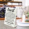 Putuo Decor Proverbs 3:5-6 Bible Verse Plaque Inspirational Desk Stand