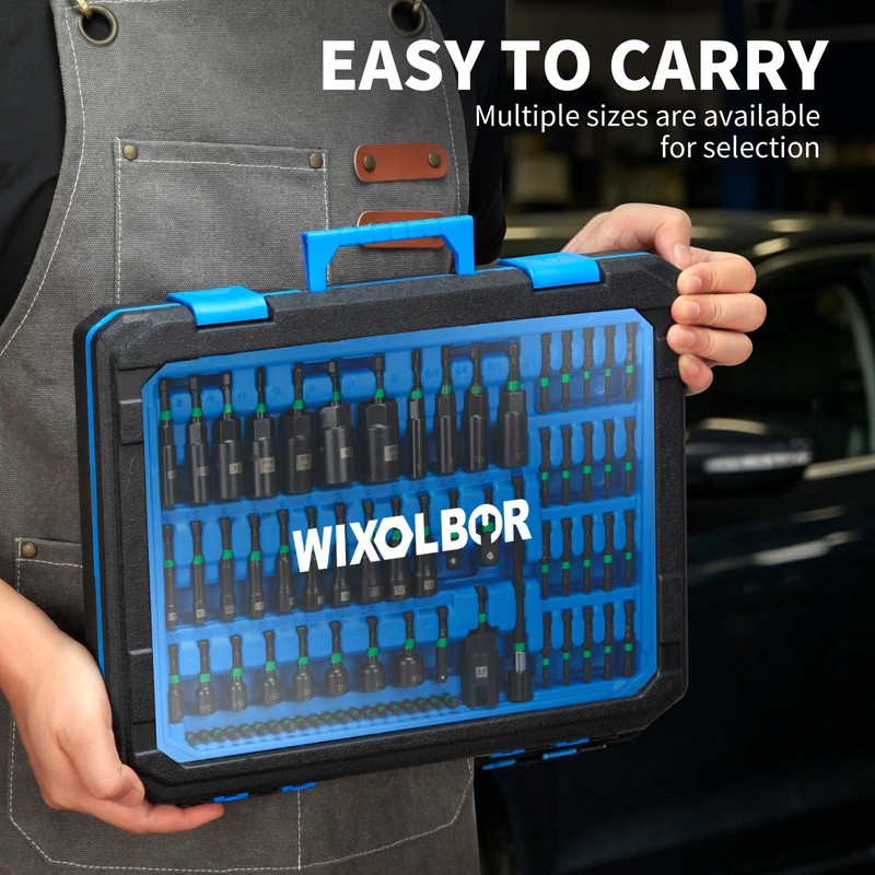WIXOLBOR 74PC Magnetic Nut Driver Set, Metric/SAE for Impact Drivers