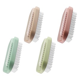 Lotsdonxia 4-Pack Two Sided Nail Cleaning Brushes, Dual Soft and Stiff Bristle Scrubbers with Anti-Slip Grip, Portable Fingernail & Toenail Supplies for Men, Women or Children