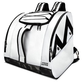 OutdoorMaster Boot Bag POLAR BEAR - 50L Ski Boots and Snowboard Boots Bag, Excellent for Travel with Waterproof Exterior & Bottom - for Men,Women and Youth - White