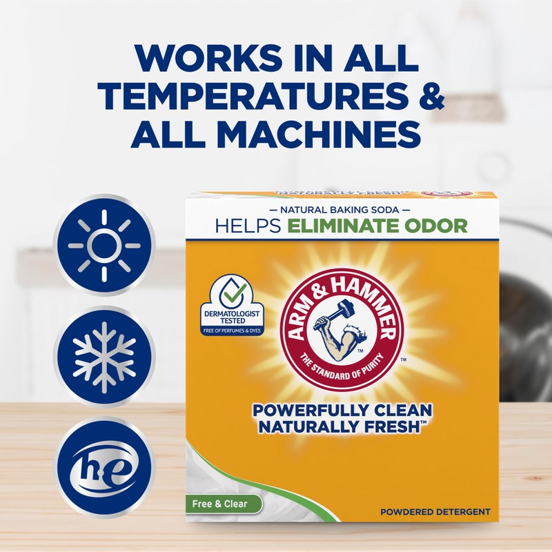 Arm & Hammer Laundry Detergent, Free of Perfume & Dyes,