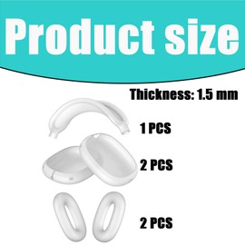5 PCS Protector Cover for Headphones Soft Case Cover Headphones Clear Anti Scratch Ear Pad Case Cover Protective Ear Cups Covers Accessories Anti Dust Headband Cover Soft Case Anti Scratch