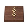 Double Toggle Switch Retro Walnut Wood Wall Mount Panel with