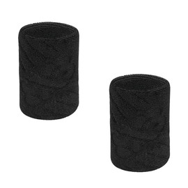 Wristband, Long, Sports Protection, Sweat Wipe, Wrist Support, Baseball, High Elasticity, Soft, Set of 2, Men and Women (Black, 3.0 x 4.1 inches (7.5 x 10.5 cm)