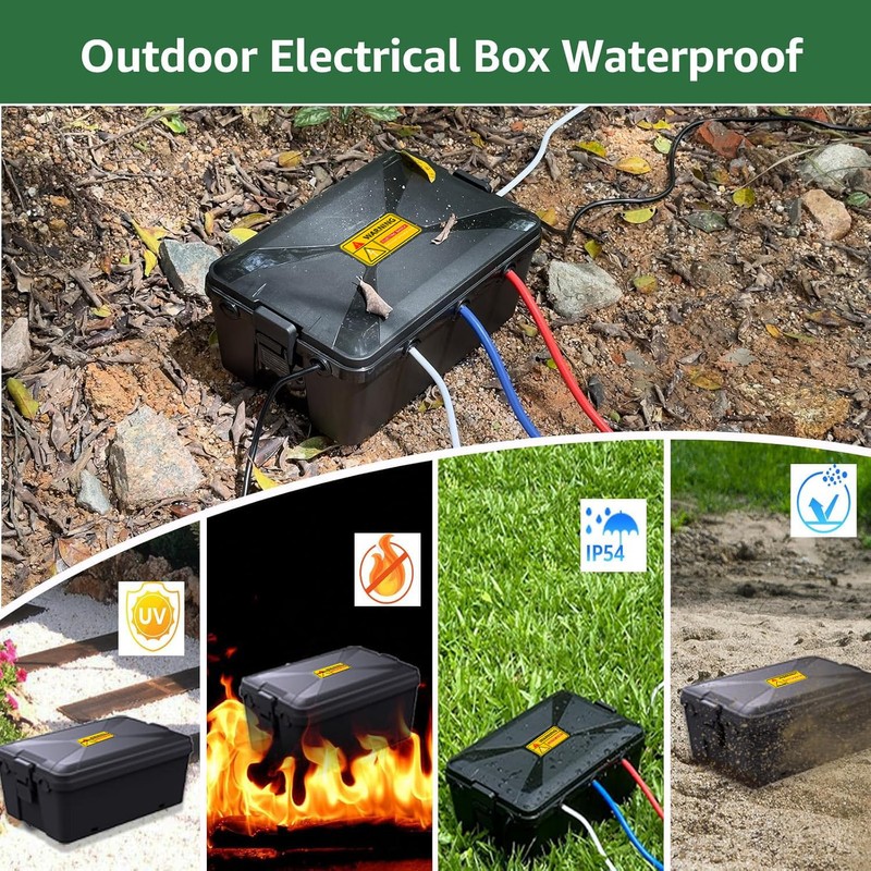 NineLeaf IP54 1PK Extra Large Outdoor Box w/ 7 Cable