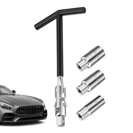 Spark Plug Removal Tool | Carbon Steel Spark Plug Socket Wrench Kit with T-Handle | Multifunctional Remover Installer Tool for Small Motor Vehicles Motorcycles