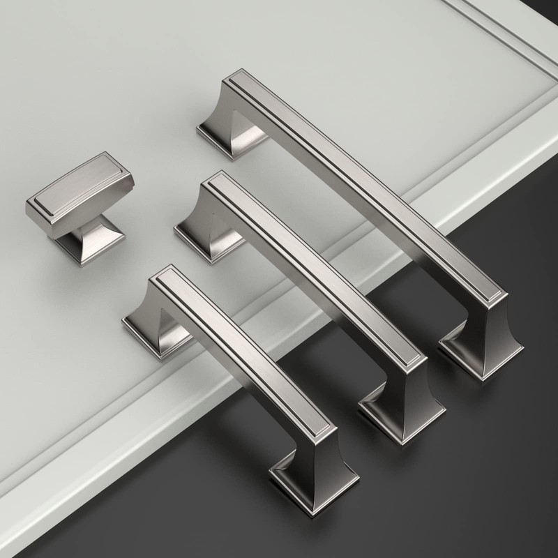 Asidrama 6 Pack 3 Inch Brushed Satin Nickel Kitchen Cabinet