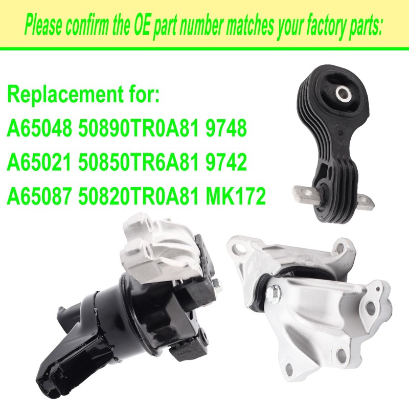 SHICHU Engine Motor Mount Compatible with 2012-2015 Civic 1.8L Coupe/Sedan