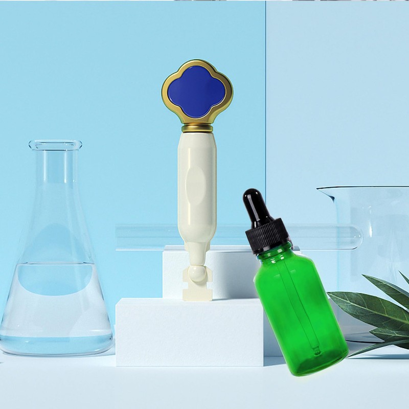 Easeen 48 Pack 1oz Glass Dropper Bottles, Green Eye Dropper