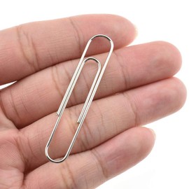 HAHIYO Paper Clips Sturdy 2 inches Length 100 Pack Paperclips Heavy Duty Tight Grip Rust Proof Reusable Metal Bright Silver for Home Office School