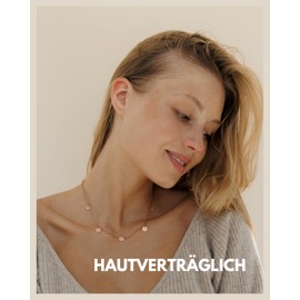 GD Good.designs EST. 2015 ® Women's 5 Coin Chain Stainless Steel Necklace with 5 Round Plates (Chain 40 + 5 cm), Stainless Steel