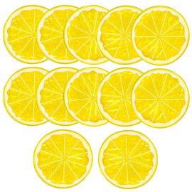 12Pcs Fake Lemon Slices Artificial - Fruit Party Decorations Fake Lemon Fruit Decorations for Party Lemon Kitchen Decoration - Simulation Yellow Lemon Home Kitchen - 2 Inch Plastic Fruit Toy Kitchen