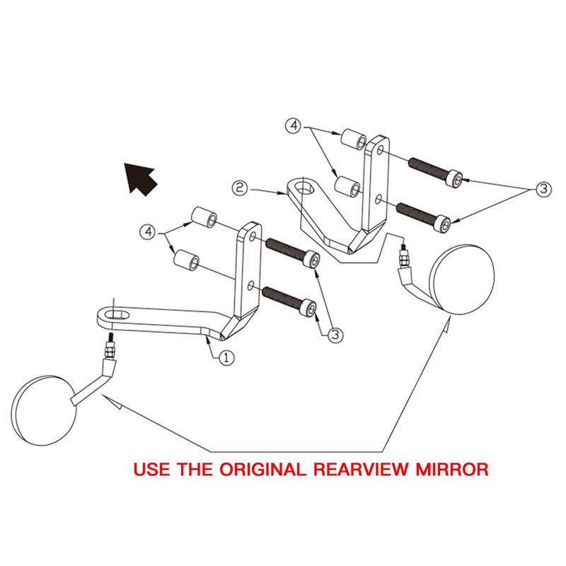 LEDISHUN Motorcycle Rearview Mirror Down Bracket Handlebar View Side Mirror
