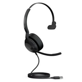 Jabra Evolve2 50 Wired Mono Headset Air Comfort Technology, Noise-cancelling Mics, and Active Noise Cancellation - MS Teams Certified, Works with All Other Platforms - Black