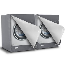 AKEfit 2 Pack Washer Dryer Cover, Washing Machine Cover Waterproof, Dustproof and Anti-UV, Heavy Duty Oxford Washer Covers for Outside , 27"W x 33"D x 39"H -Grey