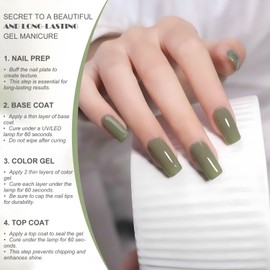 Vishine 16ml Gel Nail Polish Semi Permanent Green Transparent Soak Off UV LED Nail Polish for Nail Art Manicure Home DIY L301 Cream Green