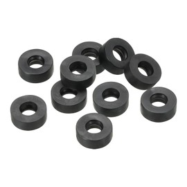 PATIKIL M5 Rubber Flat Washer, 10 Pack 5mm ID 12mm OD 4.5mm Thick Sealing Spacer Gasket Ring for Faucet Pipe Water Hose Fastener Bolt, Black