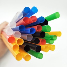 ADMIRING 10 Inch Plastic Drinking Straw 250 Pcs (10 Inch x 0.28 Inch) (Orange)