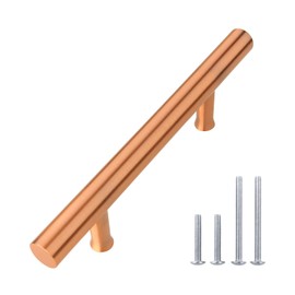 Akicon 3 Inch Hole Center Copper Kitchen Cabinet Handles 100% Solid Brass Drawer Pulls(5-Pack