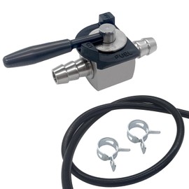 ANPTGHT 1/4" Fuel Shut Off Valve Inline Heavy Duty Gas Shutoff Valve with Clamps＆1/4” Fuel Line Fit for 07-403 07403 48568 B1SB868