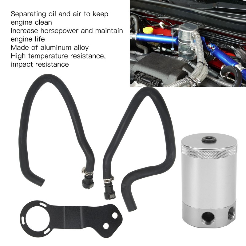 Baffled Oil Catch Can Tank Reservoir Kit Aluminium Alloy Replacement