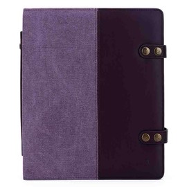 Della Q Hook Notebook-Faux-Leather Handle, for Knitting and Crochet Needles, Canvas, Plum, 26.7 x 22.9 x 6.4cm