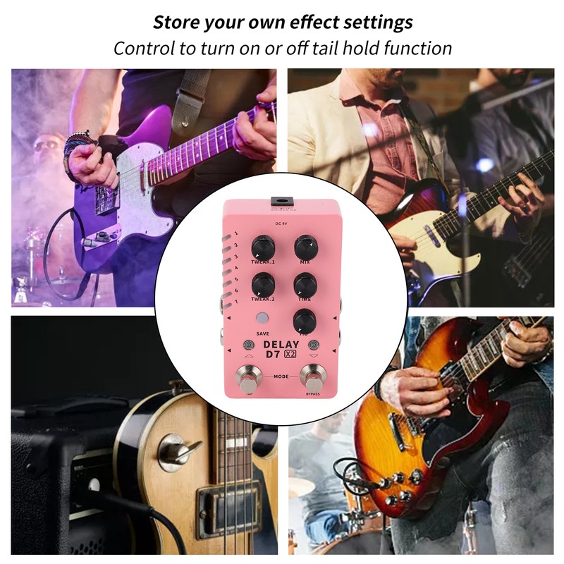 Stereo Delay Effect Electric Guitar Single Effector Support Storage with
