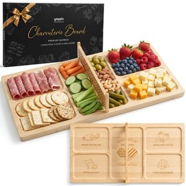 YOPPIX Pickleball Court Charcuterie Board – Bamboo Funny Pickleball Gift