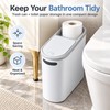 Slim Trash Can with Press-Top Lid for Small Spaces –
