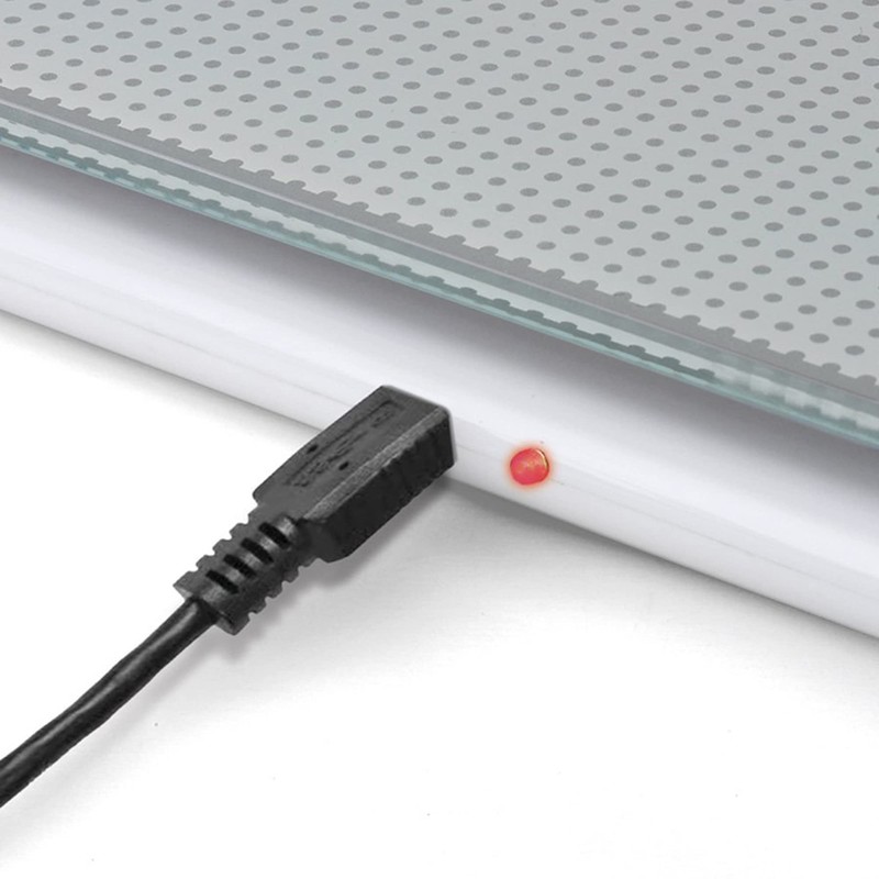 Electronic Bathroom Scales White with Blue and Grey Stripes Weight