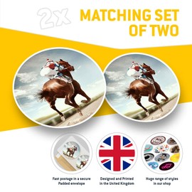 Vinyl Stickers (Set of 2) 7.5cm - Horse Racing Equestrian Jockey #13263