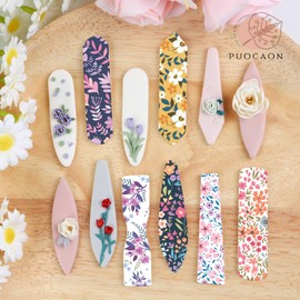 Puocaon Long Dangle Clay Cutters - 10 Pcs Clay Cutters for Polymer Clay Jewelry, Basic Oval Clay Cutters for Hair Clip Barrettes Making, 3D Print Rectangle Polymer Clay Earring Cutters