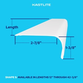 KastLite Curved Under Cabinet Light Cover Replacement | Smooth White Acrylic Undercabinet Lens Diffuser | 36"L x 2-7/8"W x 1-3/8"H | Filters Under Counter Lights for Kitchen Bathroom Vanity | Shape S