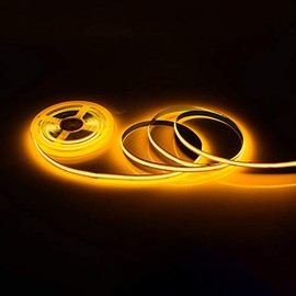 KD-tec 384Led/m 16.4ft COB Flexible LED Strip Light DC12V/24V Bendable Tape (12V, Yellow)