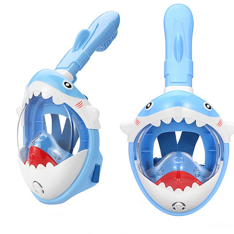 Full Face Snorkel Mask for Kids Breathing System Foldable 180