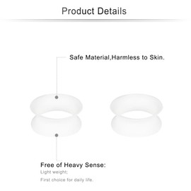 Cisyozi 14mm Silicone Gauges Tunnels Plugs Earrings Ultra Thin Plastic Ear Skin Flexible Flesh Clear Soft Tunnels Expander Stretching Gauges Earlet Gauges Kit Retainer 9/16 inch Women Men white Black