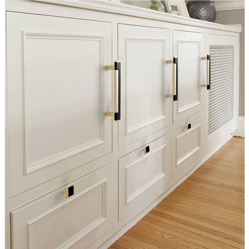 SYZOW 6 Pack Cabinet Handles Kitchen Cabinet Knobs Black and