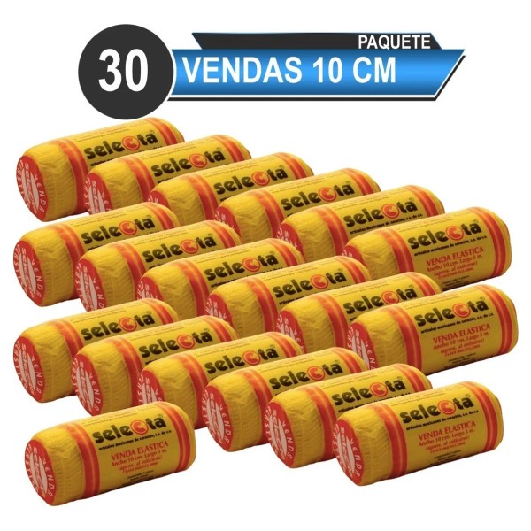 Venda Elástica De 10 Cm X 05 Mts Paquete Con