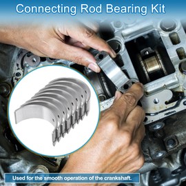 A ABSOPRO Connecting Rod Bearing Set No.1211153Y00 for Nissan Sentra 1991-1999 Engine Rod Bearing Kit Metal Silver Tone 8 Pcs