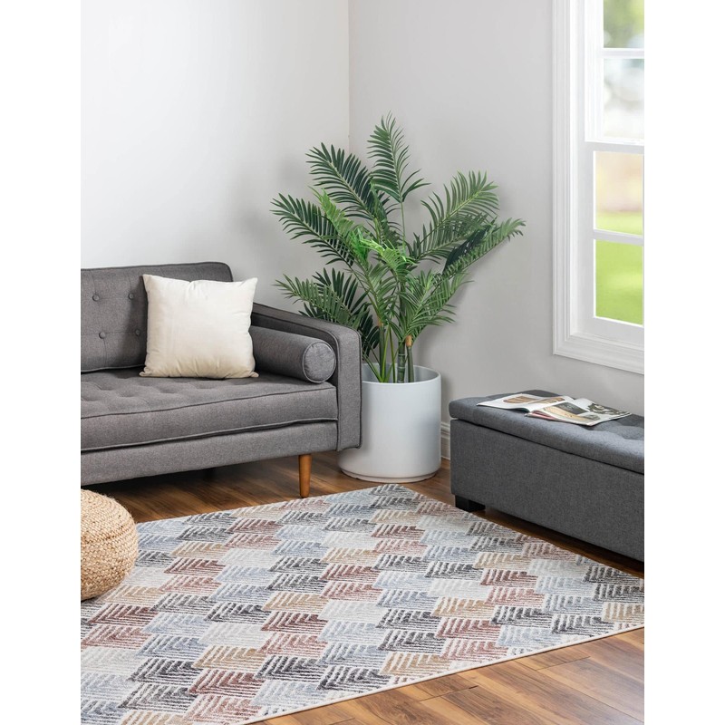 Unique Loom Eco Trellis Collection Area Rug - Osage (Rectangular