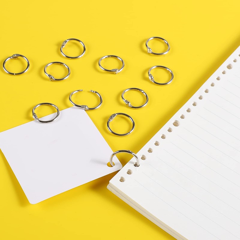 Pack of 50 leaf binding rings, metal book rings, loose
