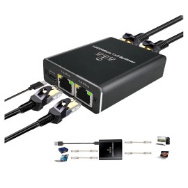 Ethernet Splitter 1 to 3 1000Mbps High Speed Gigabit, RJ45 Splitter Adapter