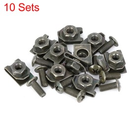 X AUTOHAUX 10 Sets 5x12mm U Clip Phillips Screw Assortment Car Clips Fasteners with Screws for Bumper Dash Door Panel Interior Army Green