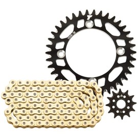 TUSK Alloy Kit & Gold X-Ring Chain Black Rear Sprocket for Yamaha Banshee 350 1989-2006