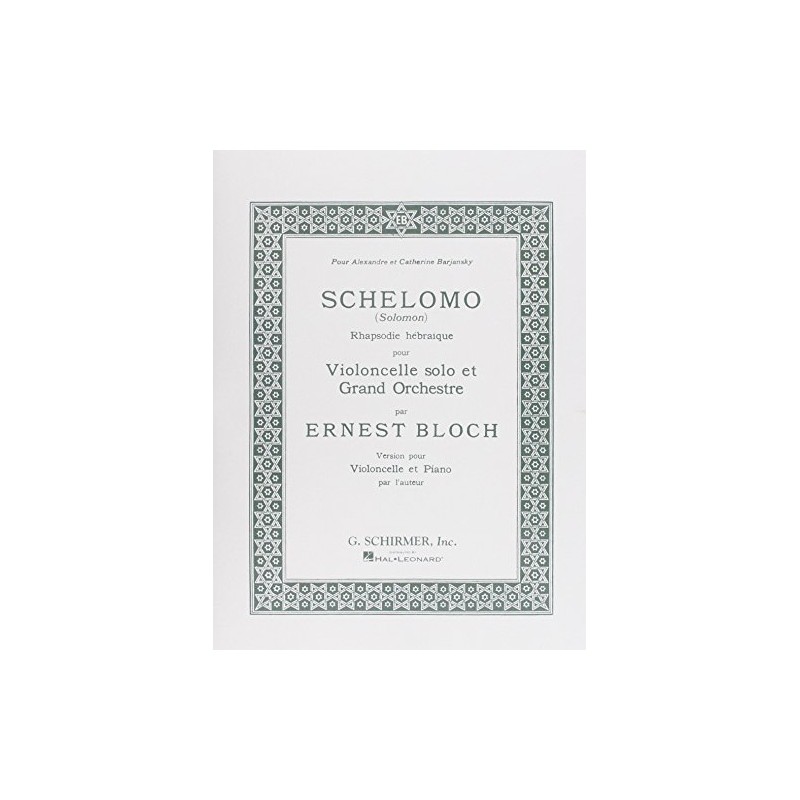 Schelomo: Cello and Piano