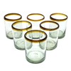 MexHandcraft Amber Rim 10 oz Tumblers (set of 6), Recycled