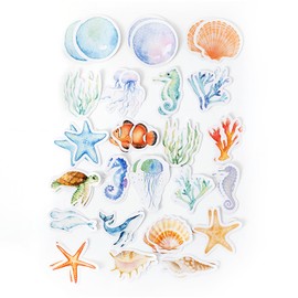 92 Colorful Marine Life Stickers, Marine Life Material Stickers, Marine Life at Your Fingertips, DIY Sticker Decoration, Suitable for Decorating Books, Smart Devices, and Homes.